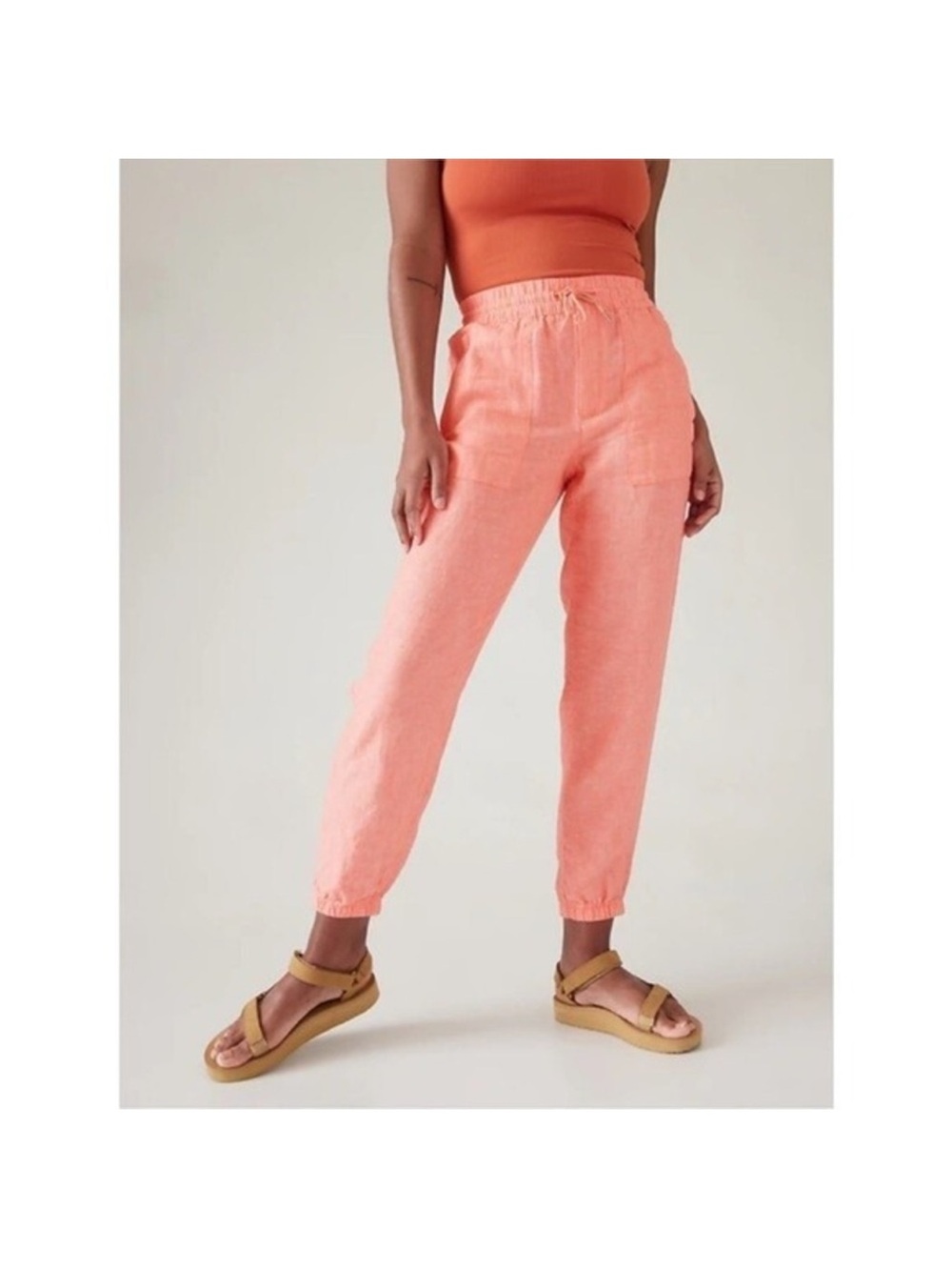 Athleta Retreat Coral Jogger Linen 531704 Multiple Sizes NWOT